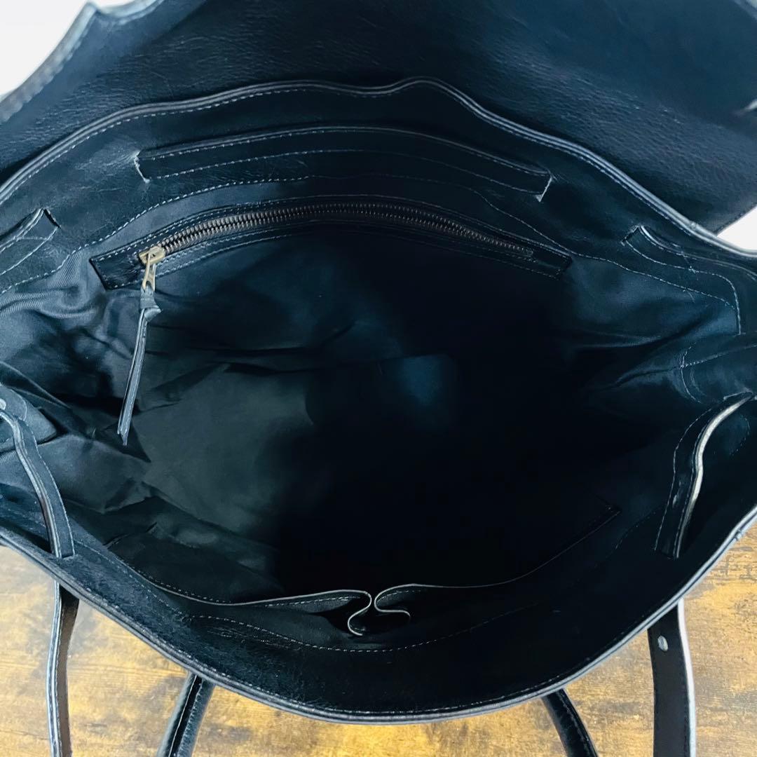 【本革】オーダー品　フルレザーショルダーバック　ブラック　一点もの