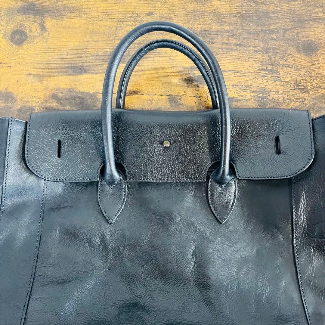 【本革】オーダー品　フルレザーショルダーバック　ブラック　一点もの