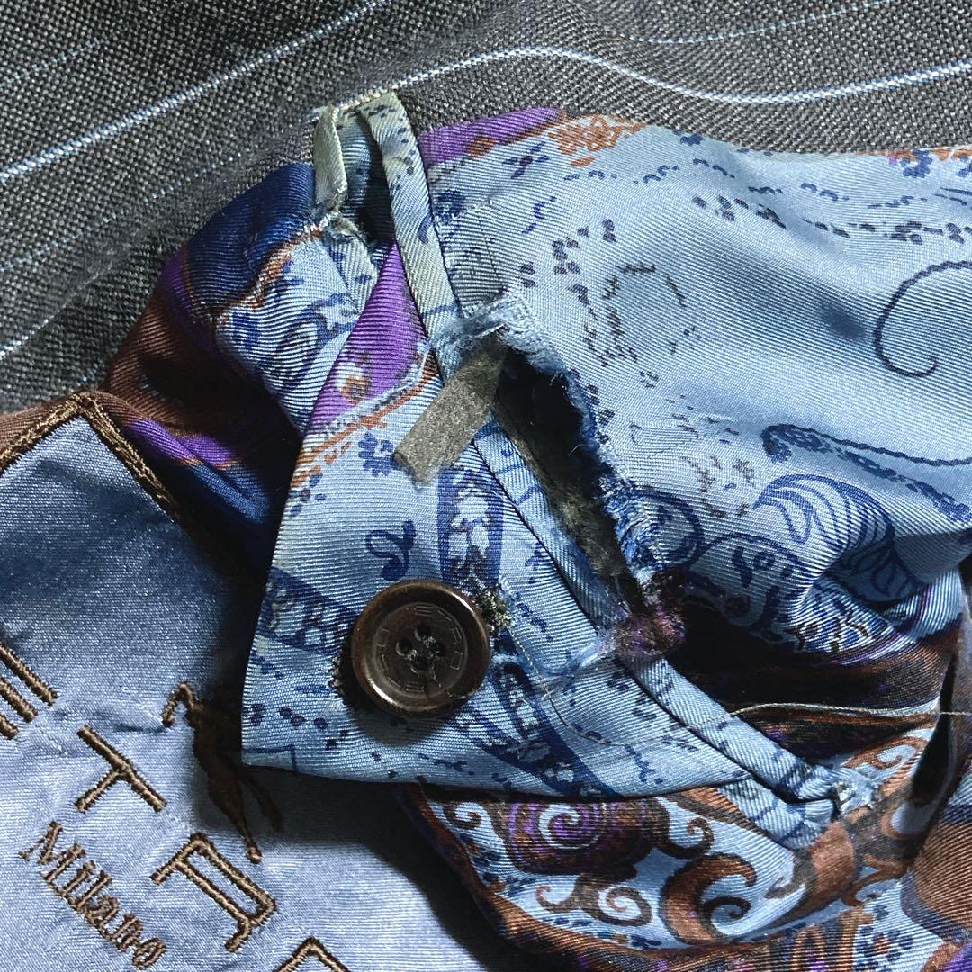 良品⭐️エトロ　パンツセットアップ　ペイズリー柄　ストライプ　シングル　1Bボタン