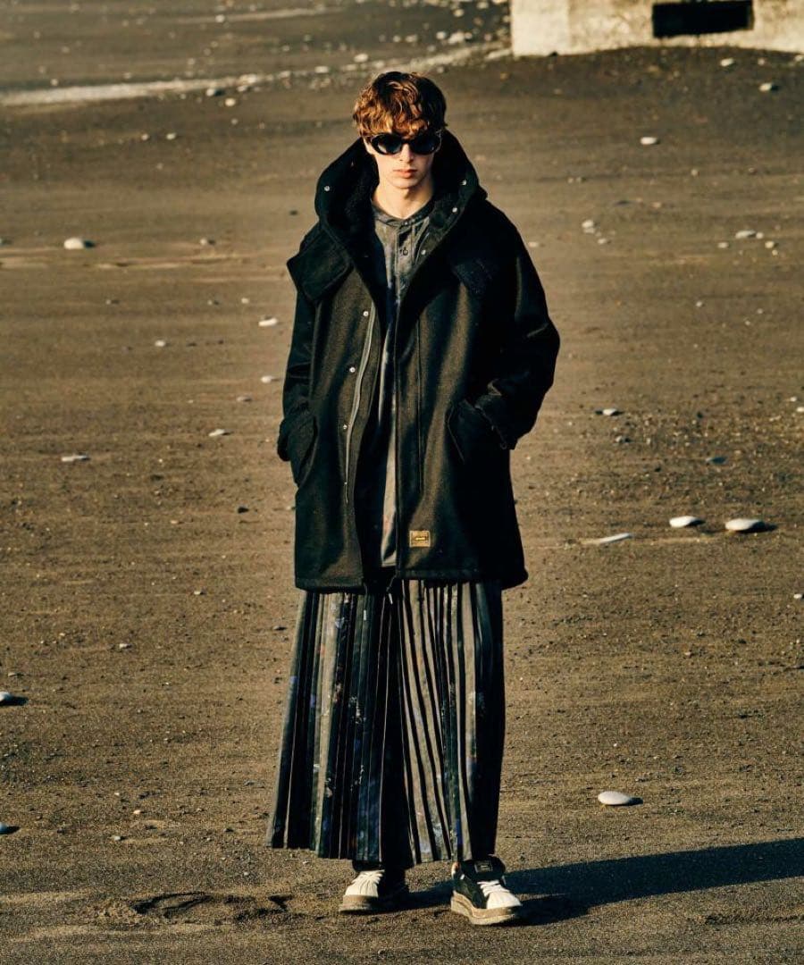 【新品：¥46,200】glamb グラム モッズコート 黒 M 春/秋/冬用