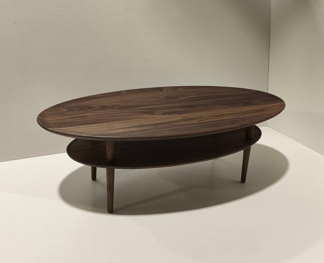 ボルドオーバル１０５ ウォールナットリビングテーブル無垢　レガーレ