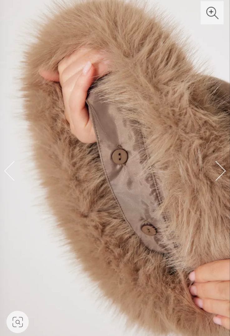 rienda ウールMIXフードポンチョコート M BRN