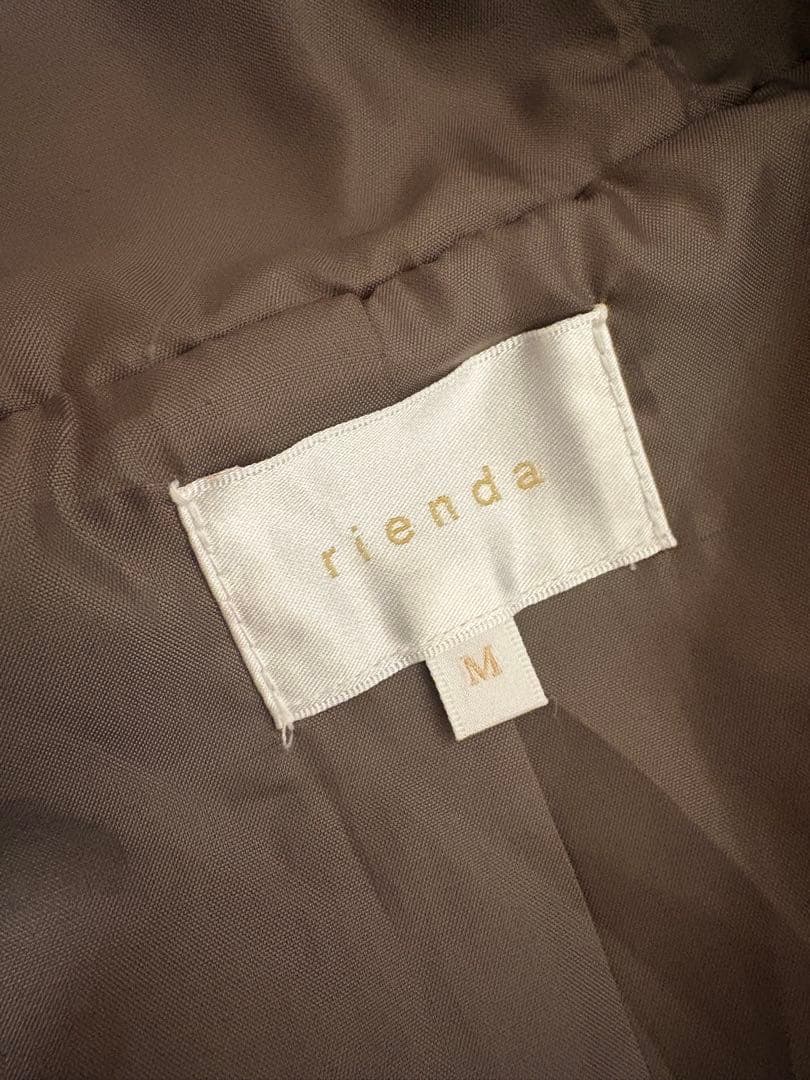 rienda ウールMIXフードポンチョコート M BRN