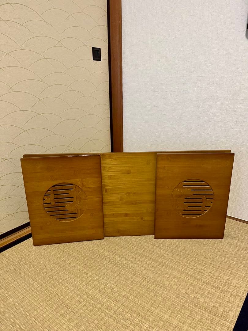 【新品未使用】木製折りたたみローテーブル