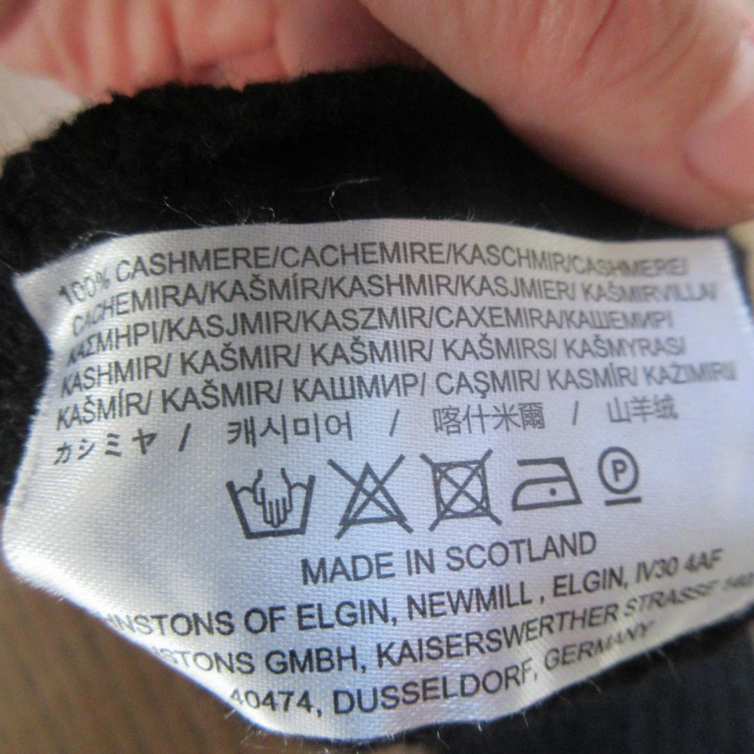 Johnstons of Elgin カシミヤフィンガーレスグローブ　黒　未使用