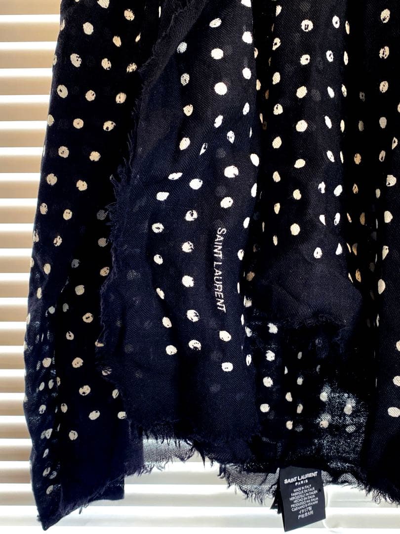 Saint Laurent ポルカドット柄スカーフストール