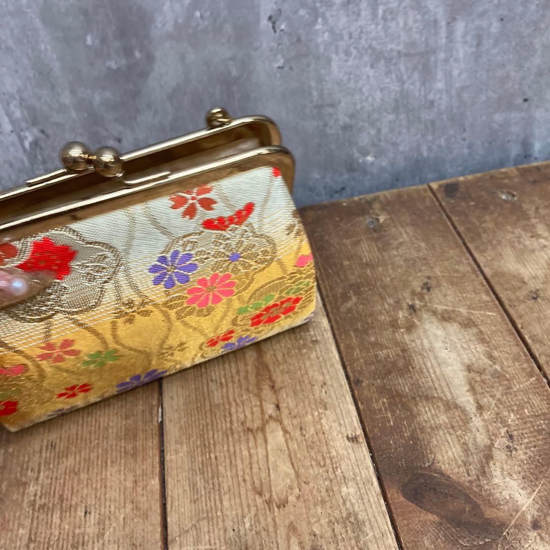 【豪華5点セット】七五三 御祝帯・和装小物セット（金・朱赤・花柄）