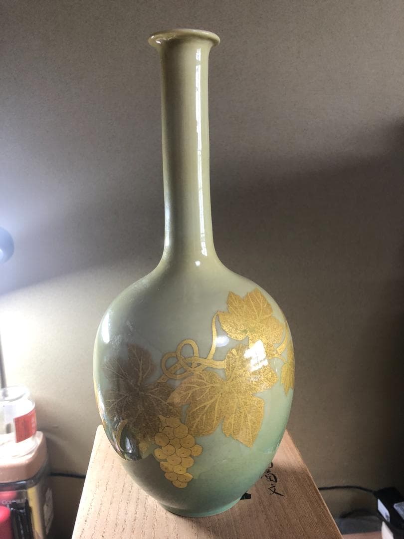 本物　九谷焼 人間国宝吉田美統 花生