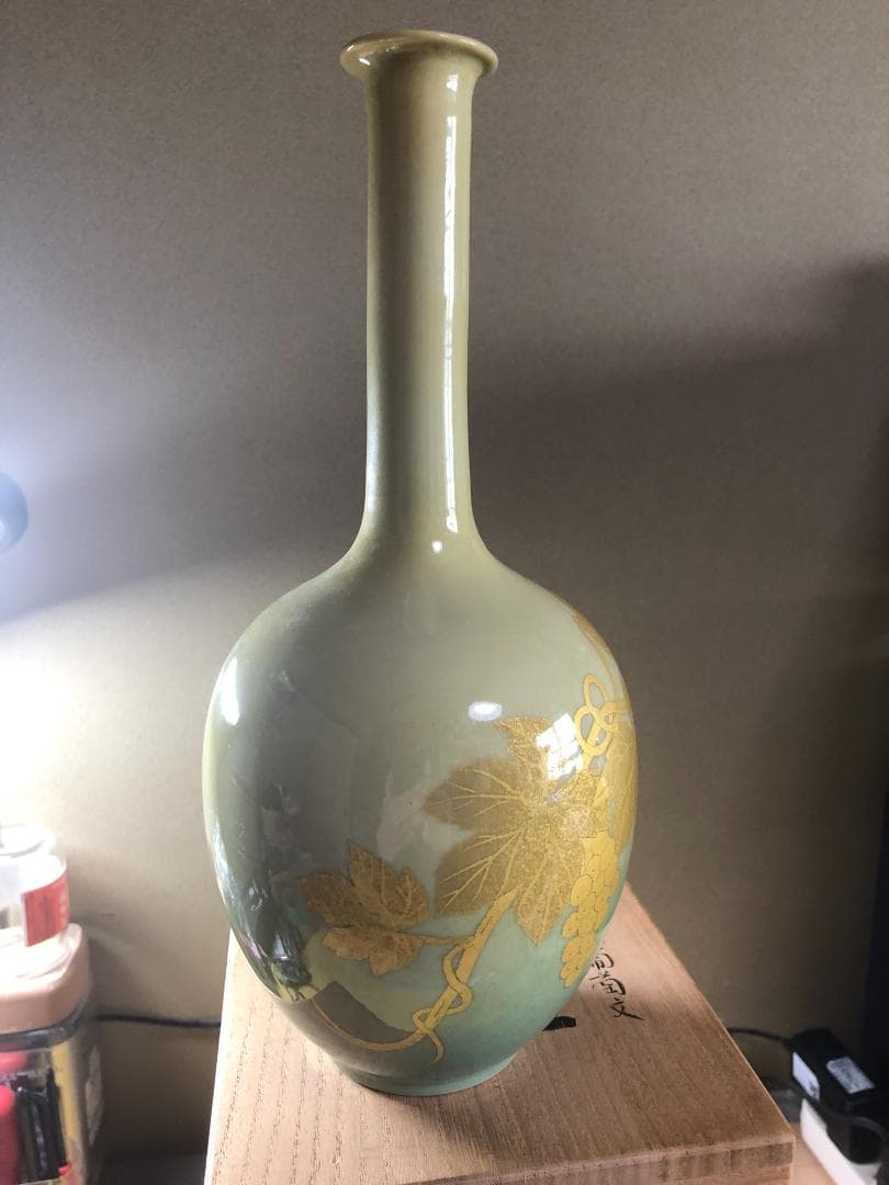 本物　九谷焼 人間国宝吉田美統 花生