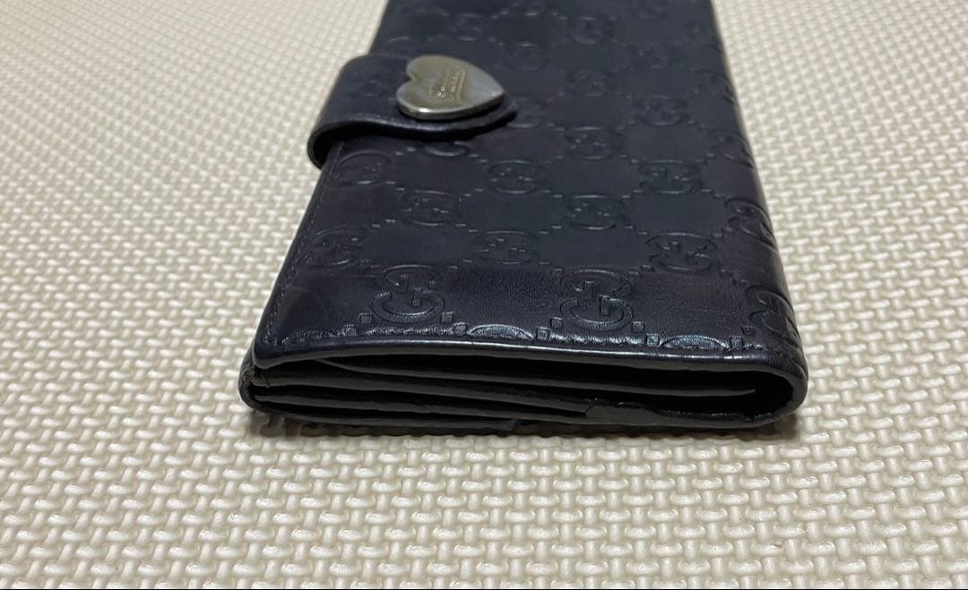 GUCCI グッチ 長財布 シマ ラブリーハート ハート GG ロゴ ブラック