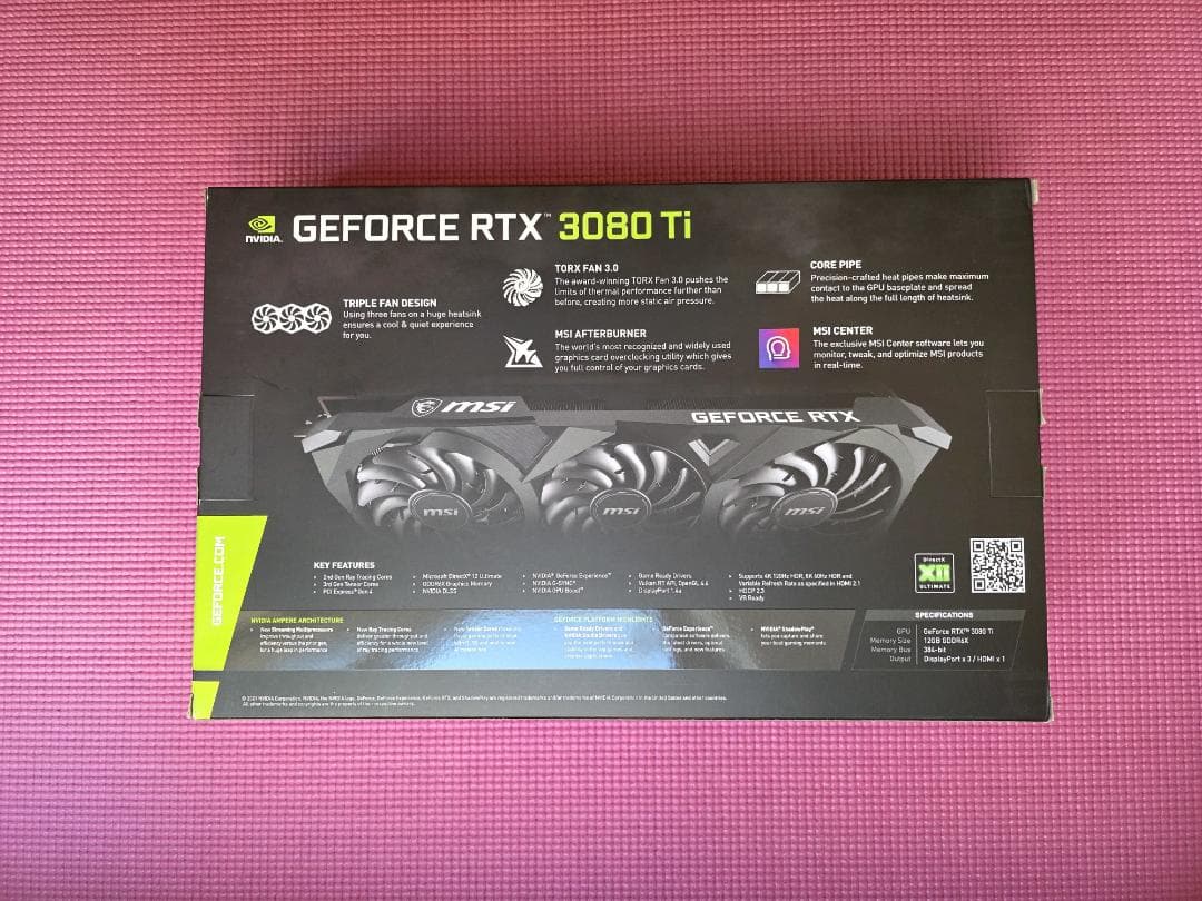 グラフィックボード・グラボ・ビデオカード MSI GeForce RT 3080 Ti VENTUS 3X 12G OC