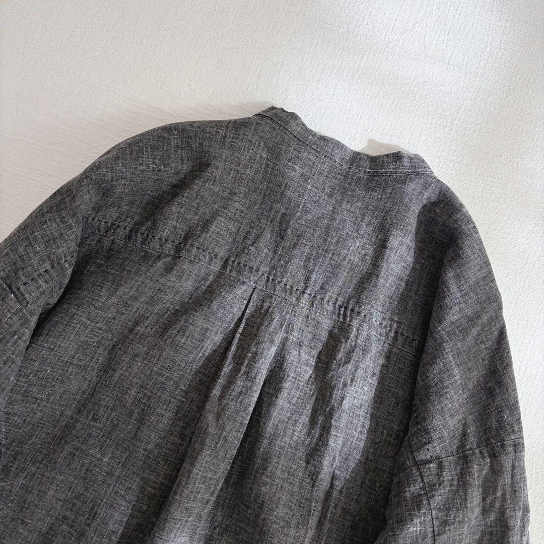 パドカレ pas de calais ▲∵コットンリネン　バンドカラーシャツ