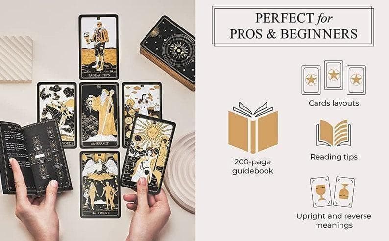 【正規品タロットカード】豪華仕様の海外プレミアムデッキ✨ゴールド×ブラック 金縁