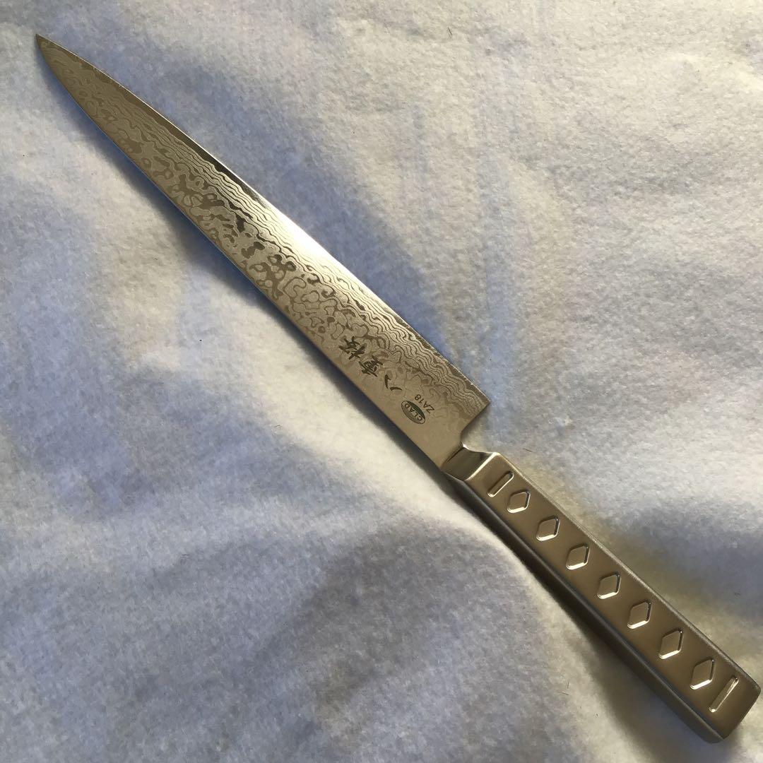 八重桜・業務用スジ引8寸・ZA18ダマスカス鋼