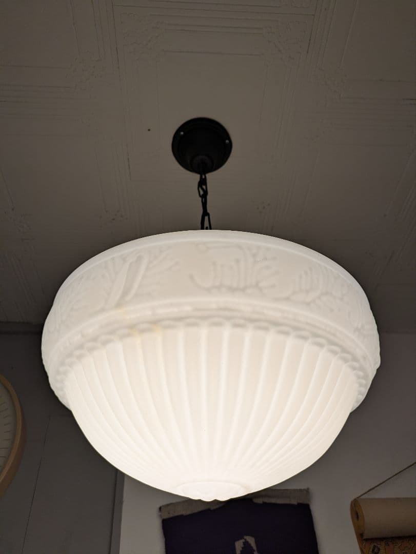 希少 アンティーク レトロ 大正ロマン ガラス ランプシェード 傘