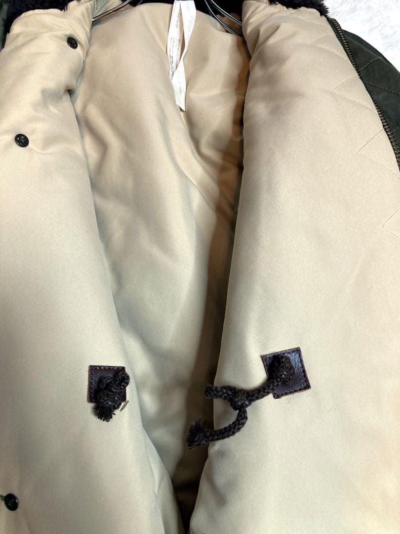 ￼wjk ダブルジェイケイ モッズコート N-3Bカーキ ファー L ny02