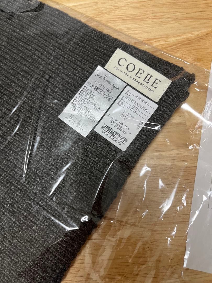 collab スエードライクオーバージャケット　チャコールブラウン マフラー付き