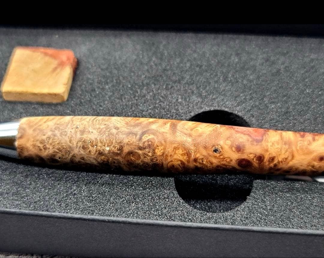 新品　こぶた工房　極上花梨瘤紅白　シャープペンシル0.5