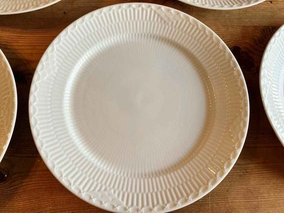 ロイヤルコペンハーゲン　ホワイトフルーテッドハーフレース27ディナープレート×5
