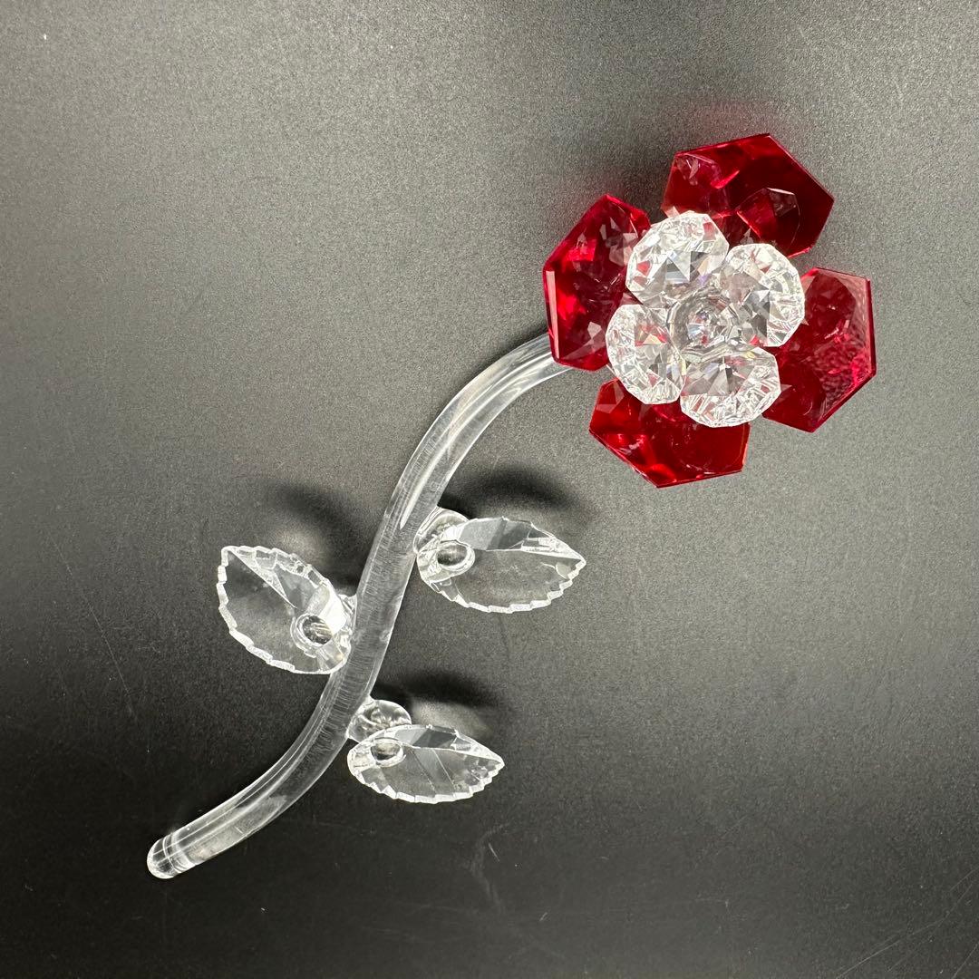 スワロフスキー レッドローズ クリスタルオブジェ