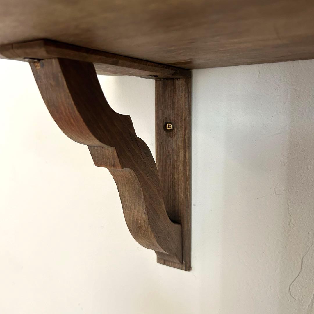 フランス アンティーク ウォールシェルフ 壁掛け棚 木製 無垢材 彫刻　剥離