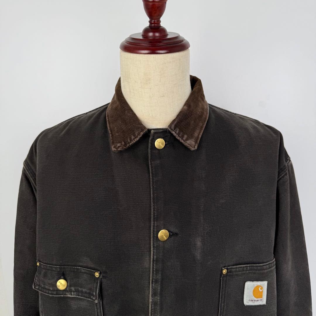 carhartt USA製 フェード スミクロ ミシガンチョアコート XL 黒