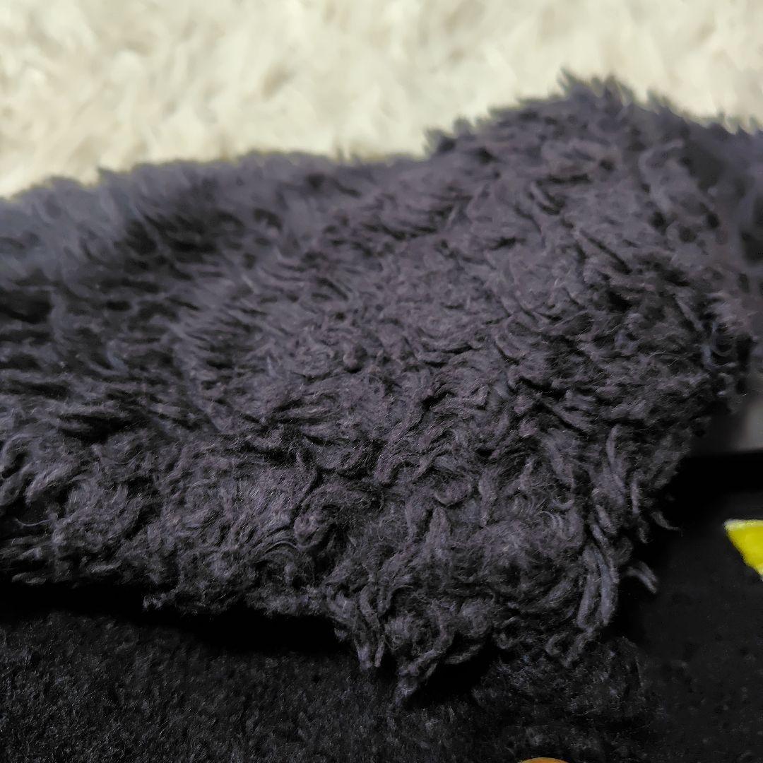 【美品♡人気縮絨ウール】45R　ベルテッドダブルボタンコート　黒　襟取り外し可