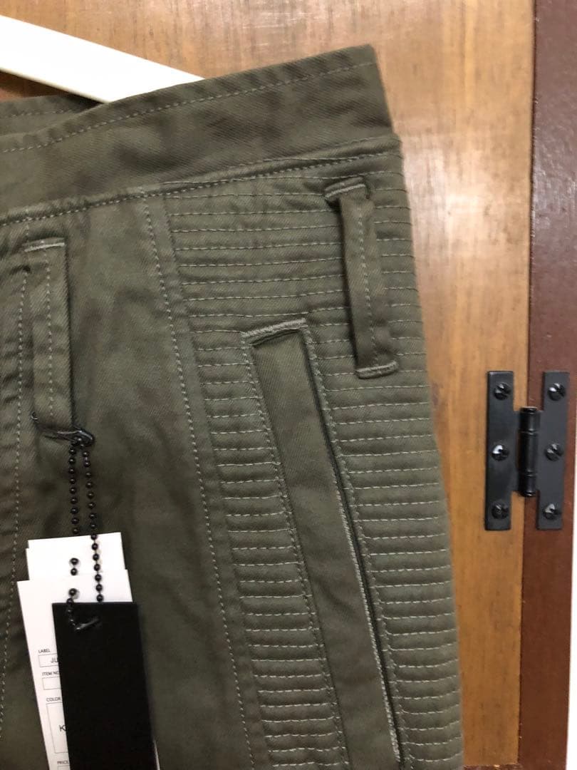 JULIUS カーキ ナイロンツイルライダースパンツ
