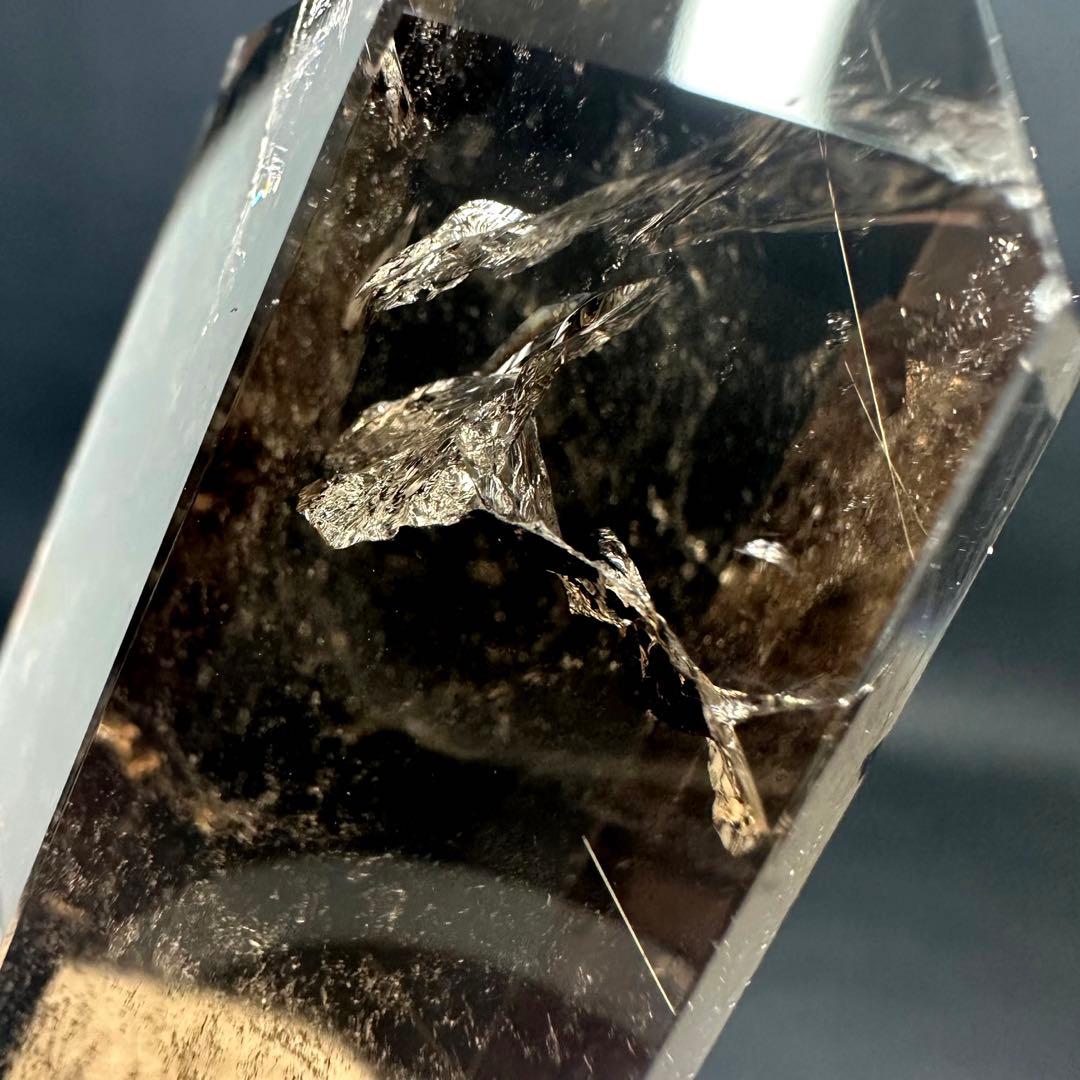 【金運· 魔除 】ルチルクォーツ ☆虹☆スモーキークォーツダブルポイントA949