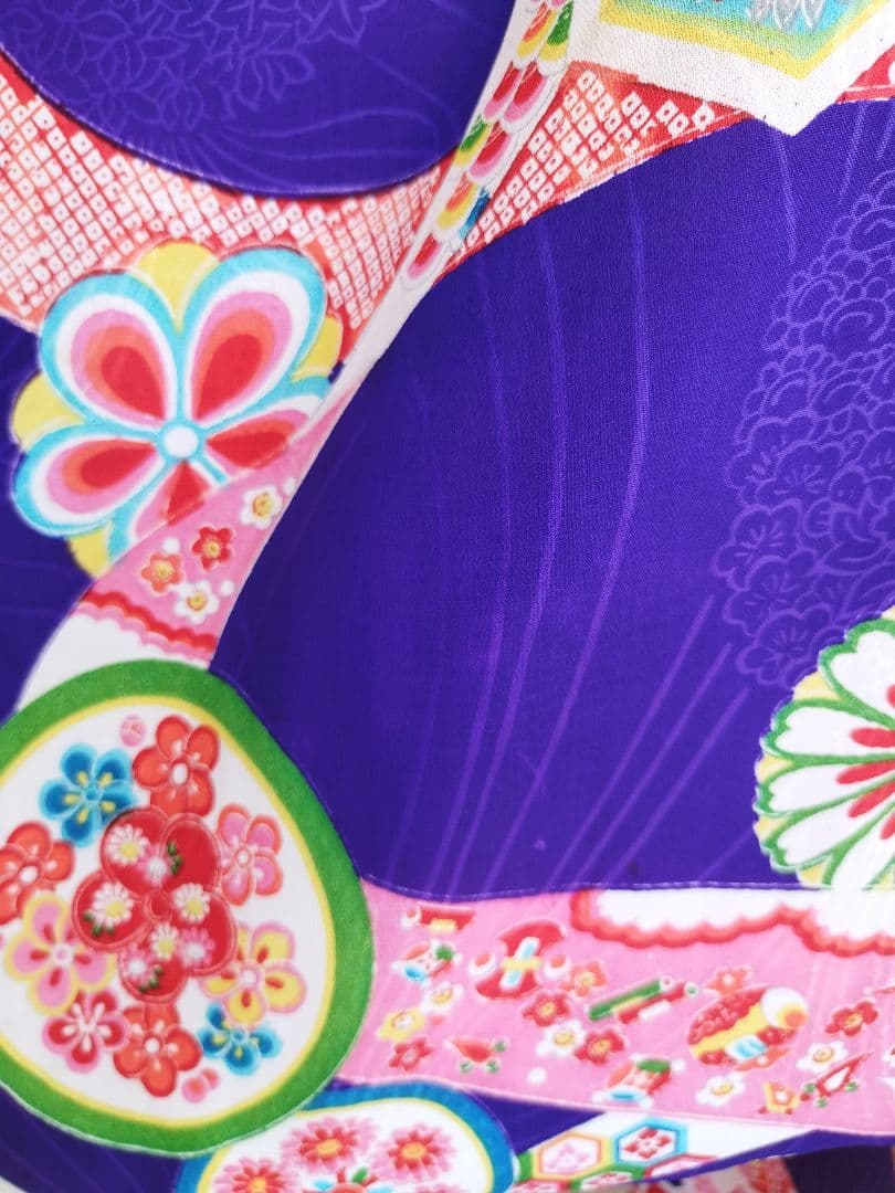 アンティーク青紫の着物単品