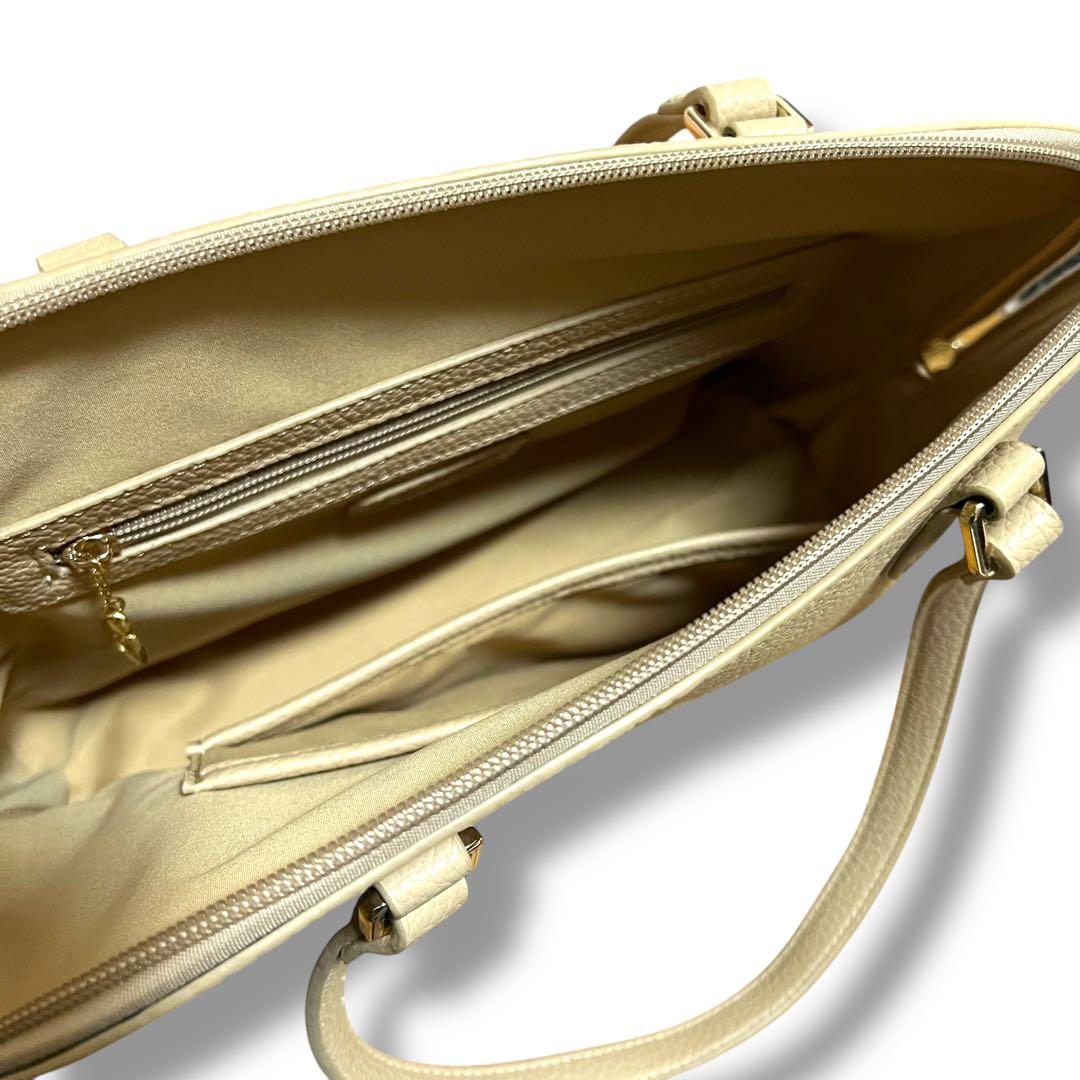 極美品 Kitamura ハンドバッグ レザー シボ革 本革 ベージュ 肩掛け