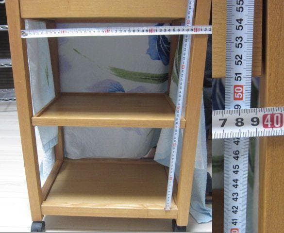 MUJI /無印良品　タモ材　木製キッチンワゴン 引出し　キャスター付き　廃盤品