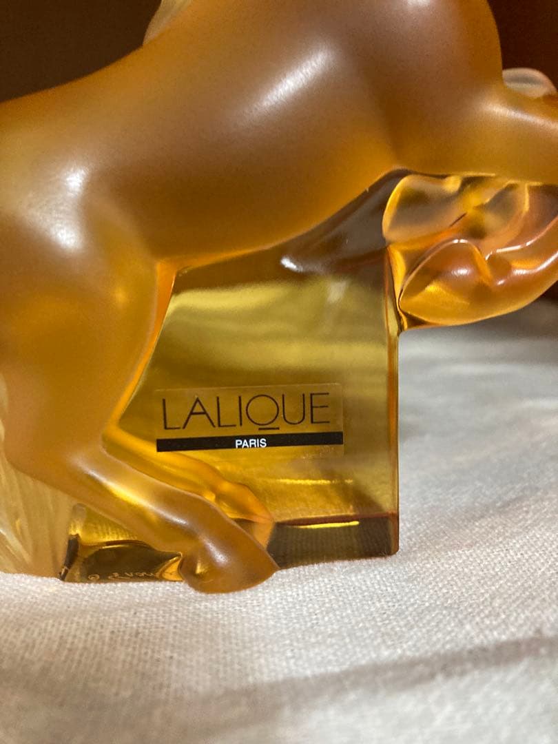 ラリック　馬　置物　アンバー　琥珀