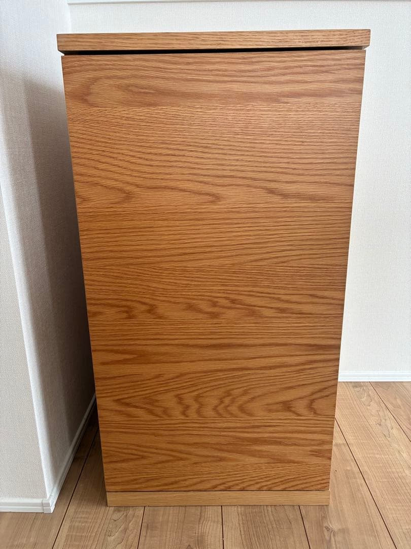 無印/木製キャビネットスリム/オーク/44x44x83cm