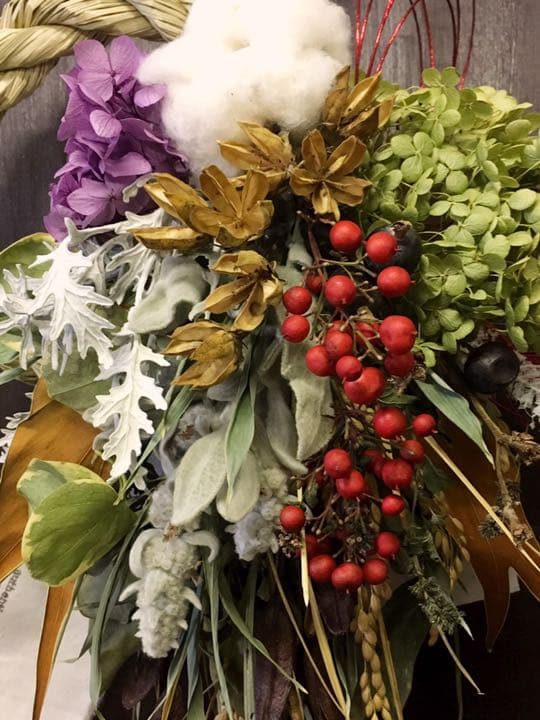 25.しめ縄 正月飾り 注連縄 クリスマス リース ドライ