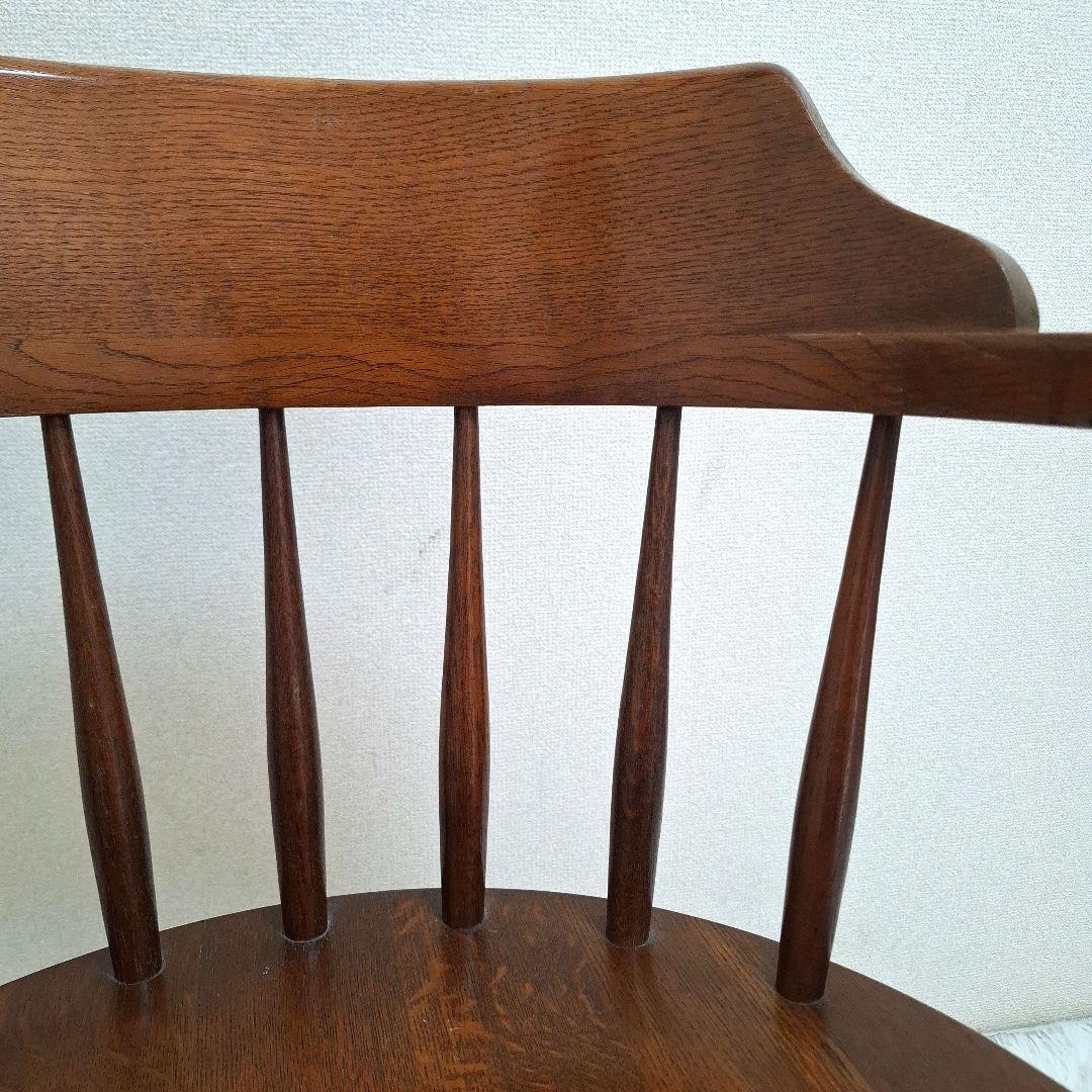 【美品】柏木工 かしわ 木製 背もたれ 肘掛け付き椅子 アームチェア