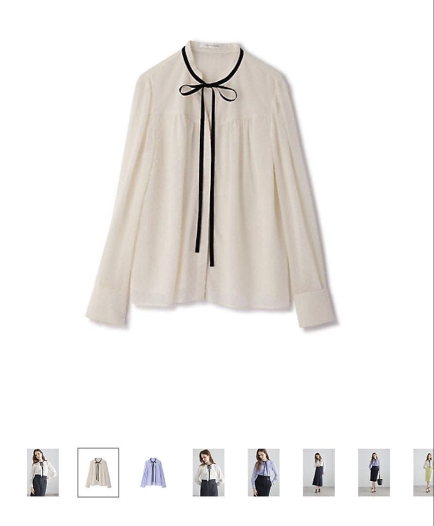 カットジャカードリボンブラウス PINKY&DIANNE