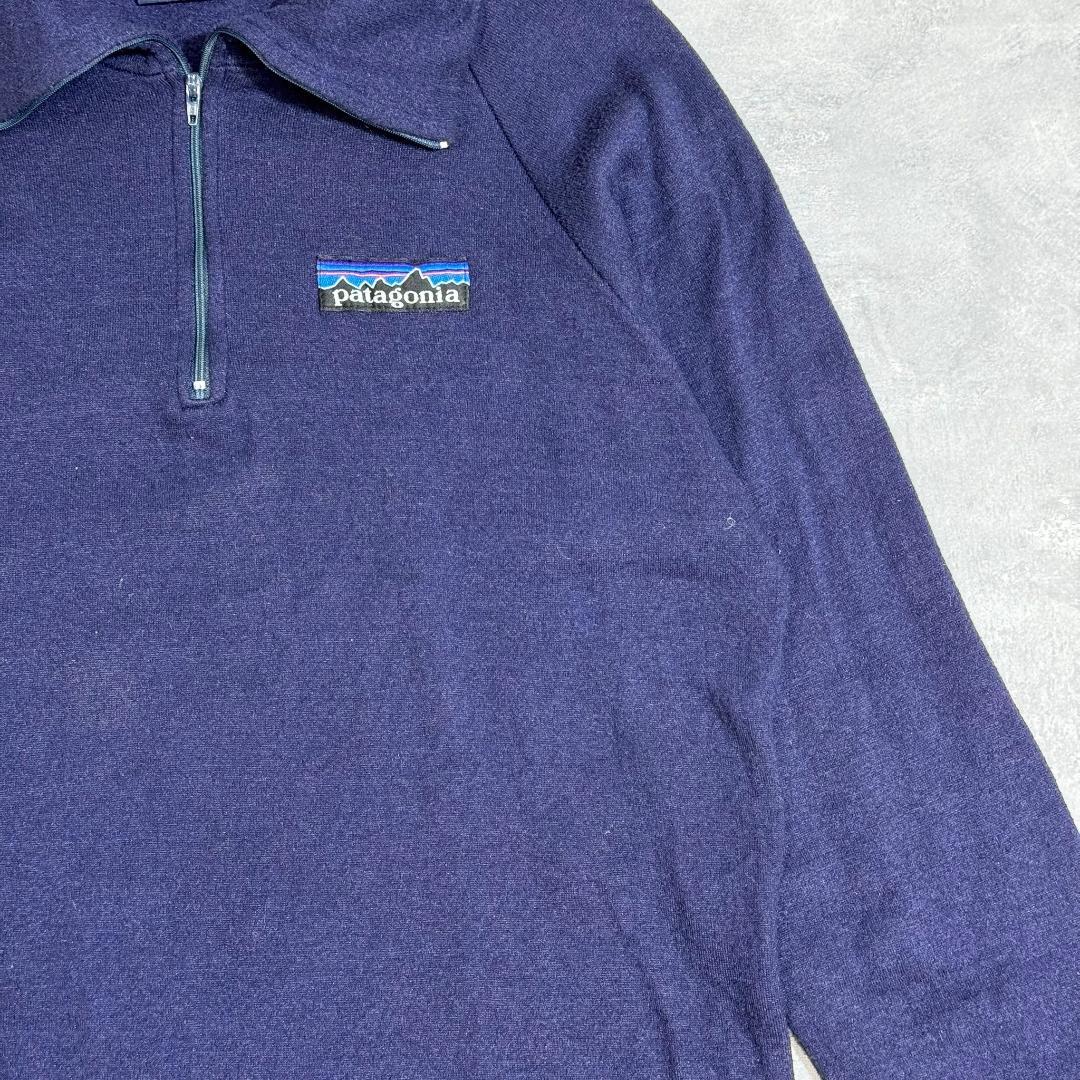 80s デカタグ Patagonia パタゴニア ネイビー　パイル DM848