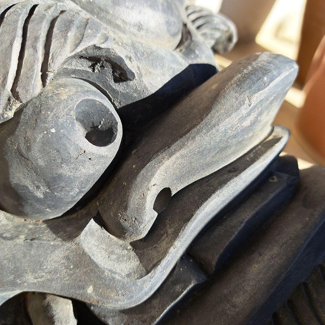 古い大きな鬼瓦　川土キ　魔よけ　工芸品