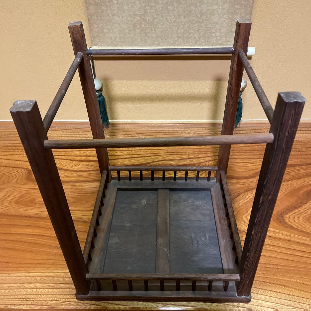 【唐木】懸崖1.1尺 盆栽台 黒檀 ビンテージ品 高卓(こうしょく)やや低くめ