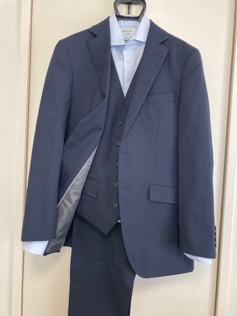 メンズスーツ3点セットアップ　シャツ　成人式　オリヒカ