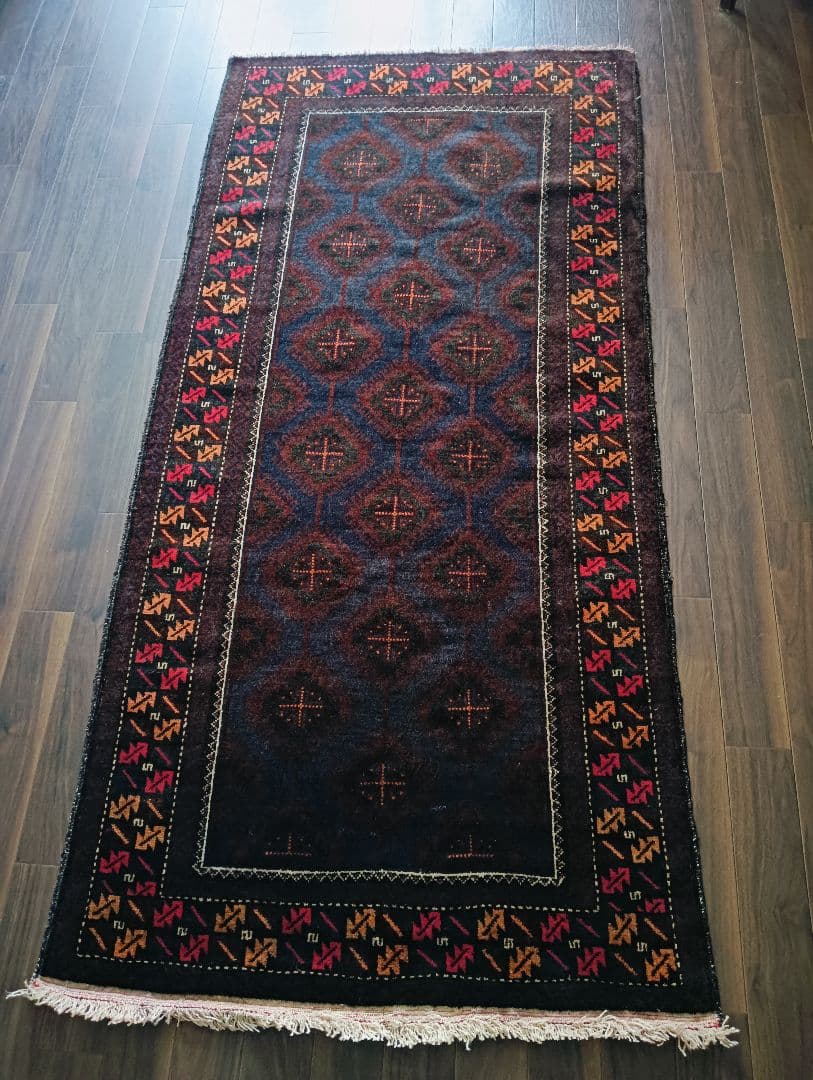 専用です。美品♪　漆黒のバルーチラグ　アフガニスタン　ビンテージ