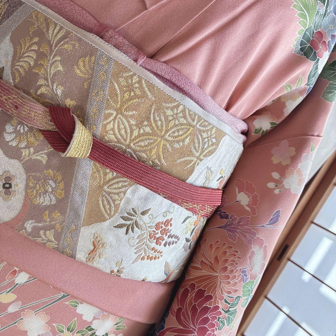 訪問着　フルセット　着物　正絹　友禅　比翼仕立　四季草花　春の華　J7 1月