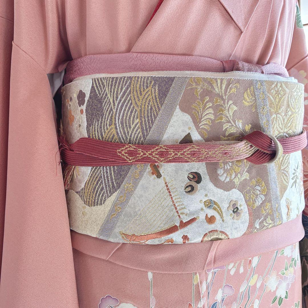 訪問着　フルセット　着物　正絹　友禅　比翼仕立　四季草花　春の華　J7 1月