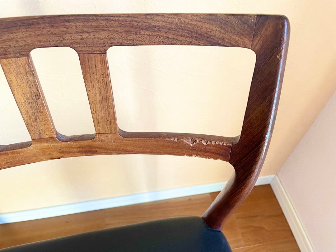 傷有りダイニングチェア4脚デンマークニールス・モラーチーク材 椅子大塚家具リペア