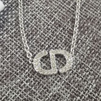 美品Dior CDロゴ クリスタル ネックレス