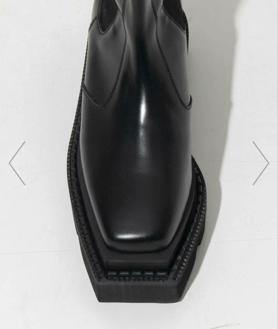 メゾンスペシャル 東京産 スクエア タンクソールサイドゴアロングブーツ