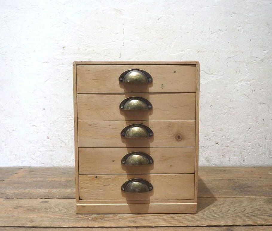 1371 レトロな小引き出し　収納棚　書類ケース　古家具　古道具　ヴィンテージ