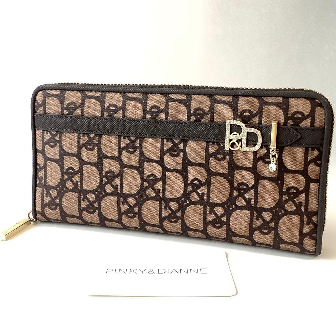 新品★ピンキー＆ダイアン★パドロック ラウンドファスナー長財布★ブラウン茶