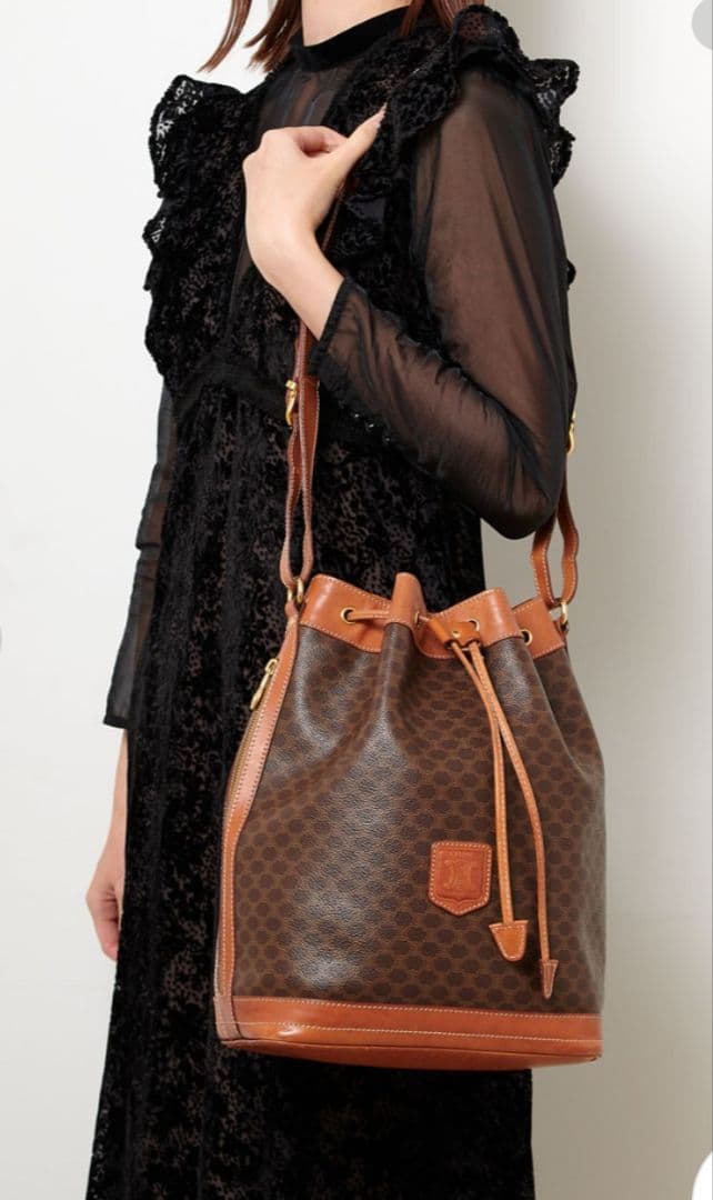 CELINE　マカダムモノグラム巾着ショルダー